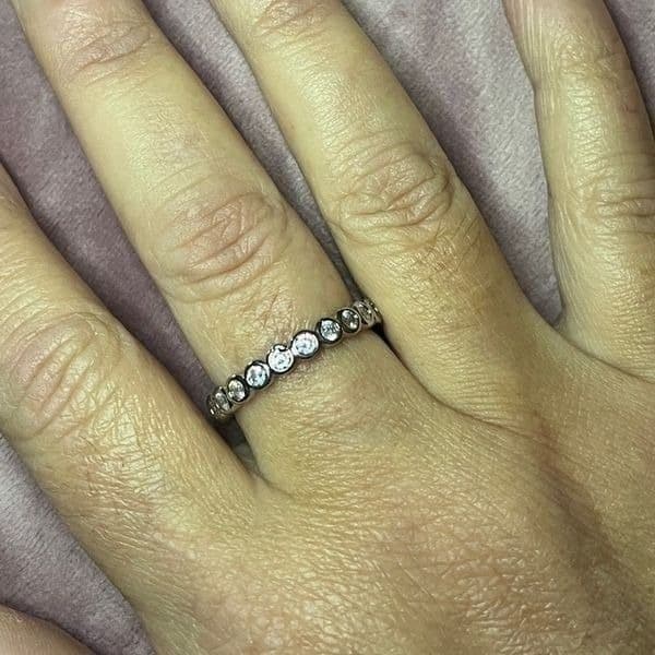 The Brilliant Bezel eternity band with zircon in Sterling Silver sz 10 - Thumbnail 4