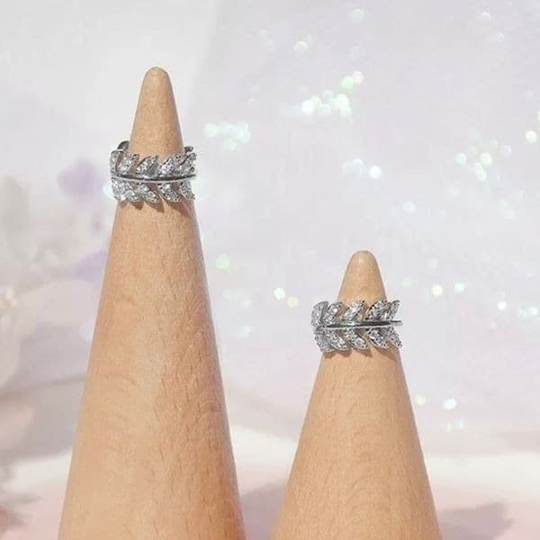 The Eternal Leaf Silver earring’s in 925 and cubic zirconia - Thumbnail 3