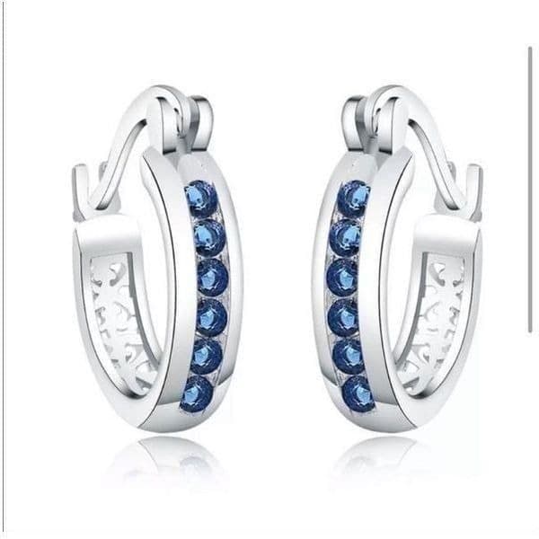 The Prize Earring in Blue Hoop, huggie in 925 & sapphire - Thumbnail 2