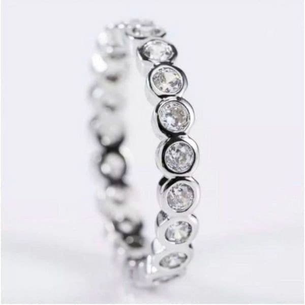 The Brilliant Bezel eternity band with zircon in Sterling Silver sz 10 - Thumbnail 7