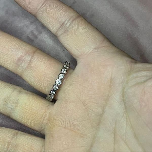 The Brilliant Bezel eternity band with zircon in Sterling Silver sz 10 - Thumbnail 5