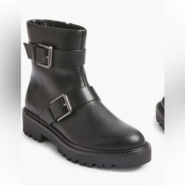 Nordstrom Black Macombs Water Resistant Moto Boot sz 6.5 - Thumbnail 7