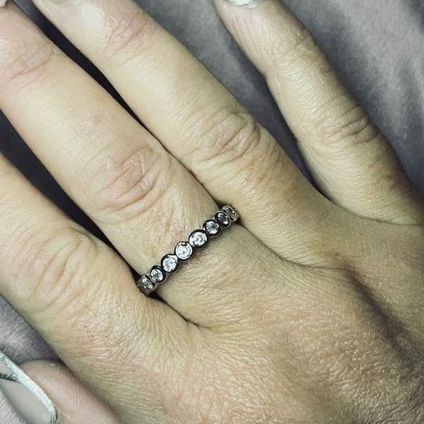 The Brilliant Bezel eternity band with zircon in Sterling Silver sz 10 - Thumbnail 3