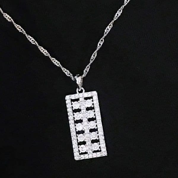 The Ravishing Rectangle pendant necklace in 925 silver and cubic zirconia - Thumbnail 3