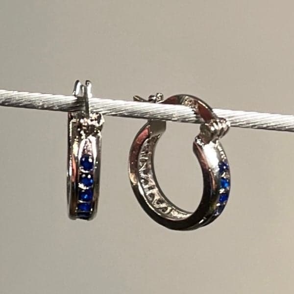 The Blue Hoop earring in 925 - Thumbnail 2