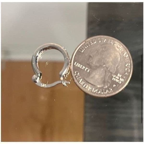 The Dainty Pink Hoop Earrings in cubic zirconia and 925 - Thumbnail 3