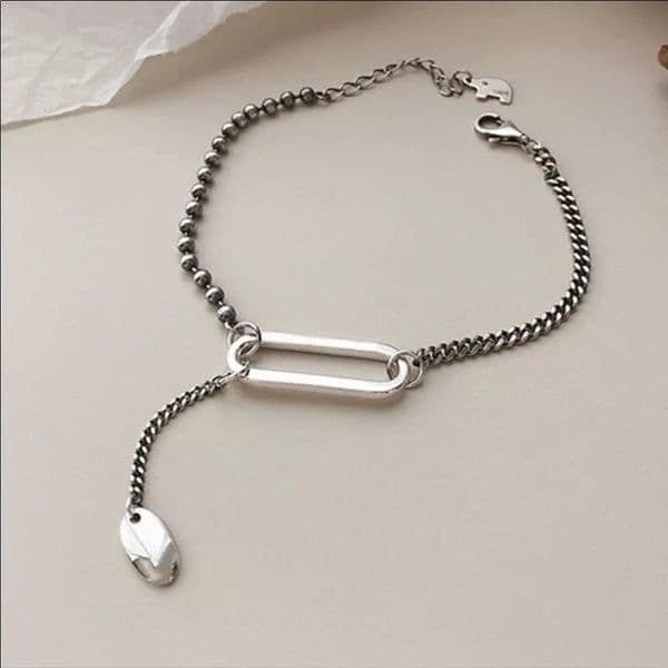 The Delicate Drop Chain and Link Bracelet in 925. - Thumbnail 4