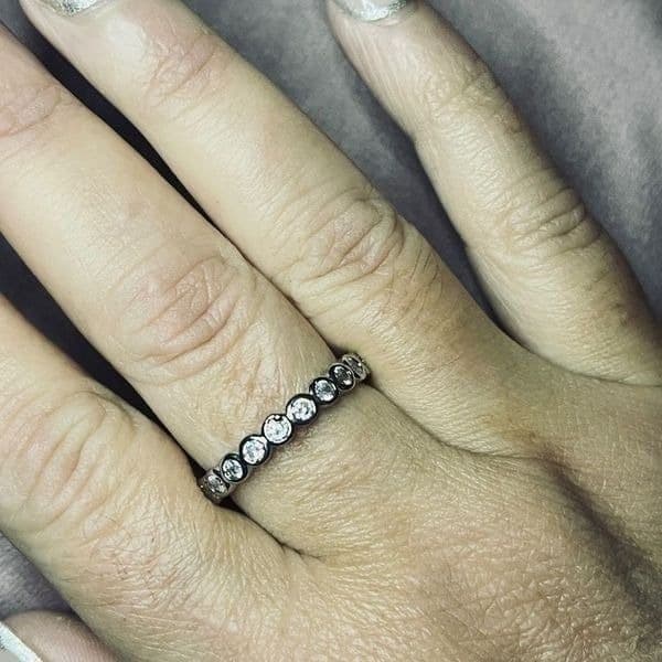 The Brilliant Bezel eternity band with zircon in Sterling Silver sz 5 - Thumbnail 2