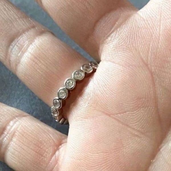 The Brilliant Bezel eternity band with zircon in Sterling Silver sz 5 - Thumbnail 8