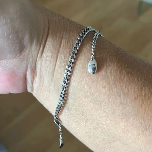 The Delicate Drop Chain and Link Bracelet in 925. - Thumbnail 6