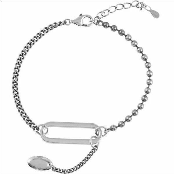The Delicate Drop Chain and Link Bracelet in 925. - Thumbnail 5
