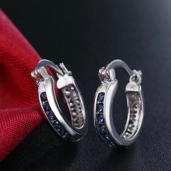 The Blue Hoop earring in 925 - Thumbnail 6