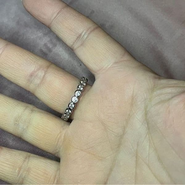 The Brilliant Bezel eternity band with zircon in Sterling Silver sz 5 - Thumbnail 4