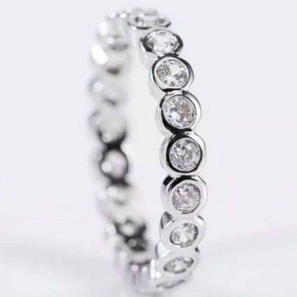 The Brilliant Bezel eternity band with zircon in Sterling Silver sz 5 - Thumbnail 7
