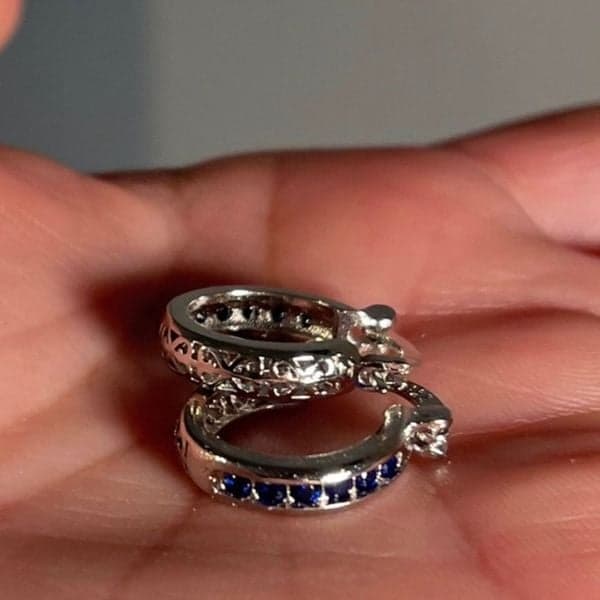 The Blue Hoop earring in 925 - Thumbnail 3