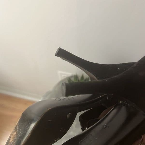 MOSCHINO Vintage black suede studded maryjane heels sz 36 - Thumbnail 8