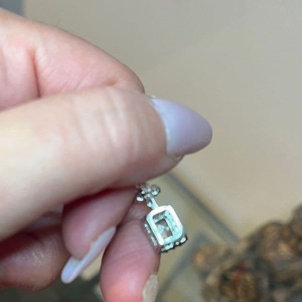 The Atlantis Aquamarine Pendant Necklace in 925 silver and lab created stones - Thumbnail 5