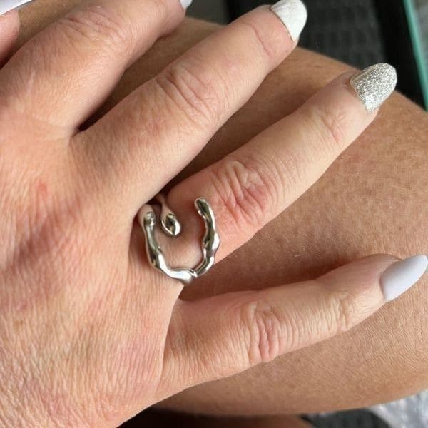 The Crawling Ring adjustable in 925 Gold plated - Thumbnail 5