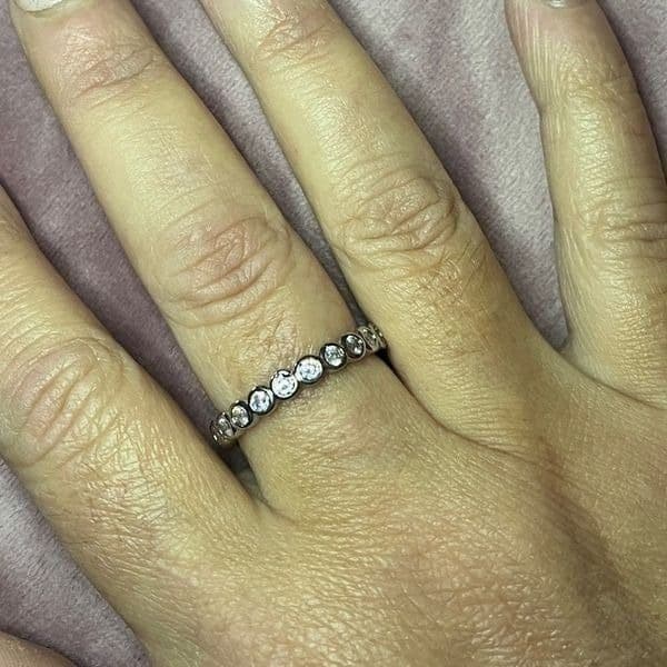 The Brilliant Bezel eternity band with zircon in Sterling Silver sz 5 - Thumbnail 3