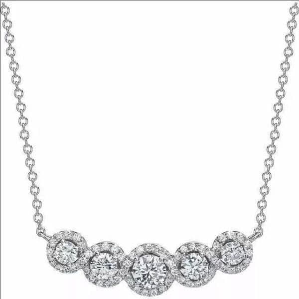 The Smith Cubic Zirconia and 925 Silver Pendants Necklace - Thumbnail 4
