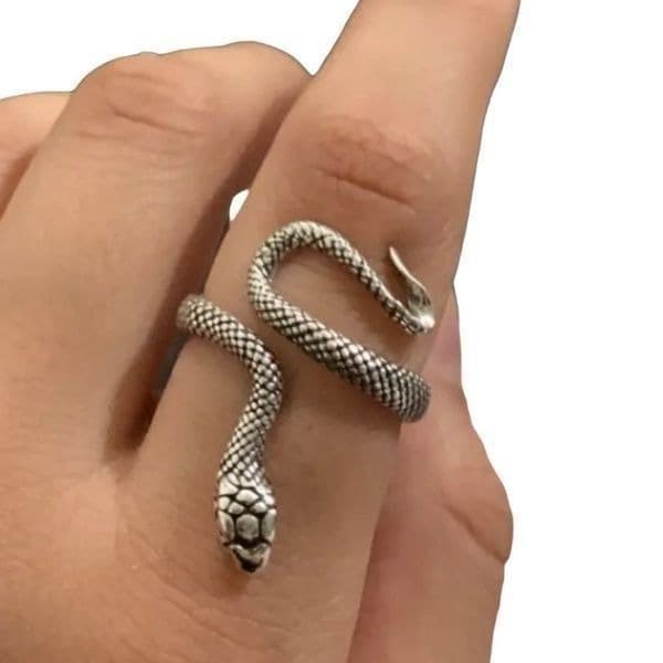 The Python Wrap Around Adjustable ring in 925 Silver - Thumbnail 2