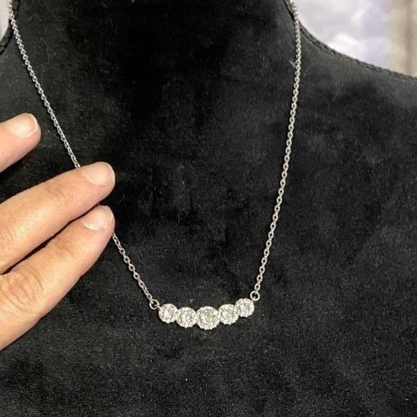 The Smith Cubic Zirconia and 925 Silver Pendants Necklace - Thumbnail 10