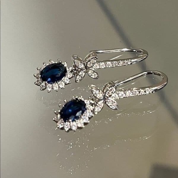 The Super Star zircon and 925 drop dangle earrings - Image 1