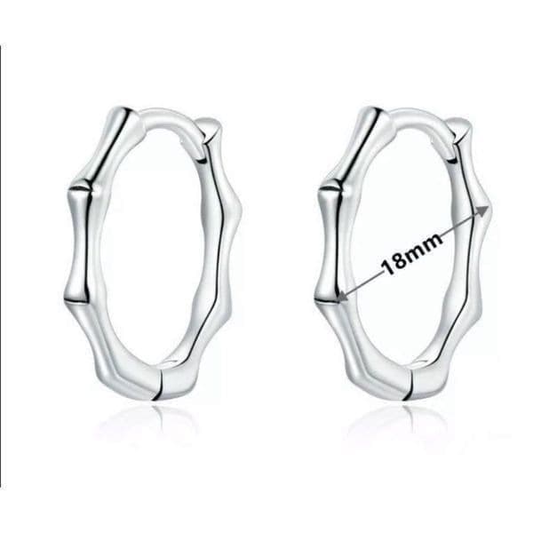 The Bamboo Bae 925 silver dainty huggie, hoop earrings - Thumbnail 2