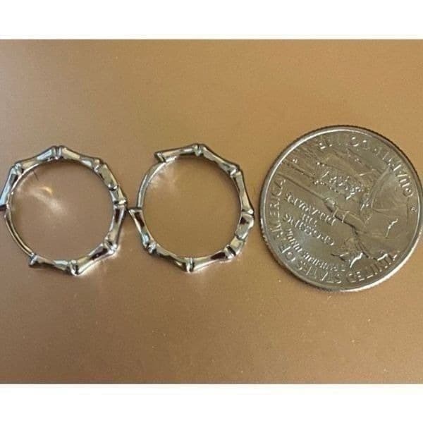 The Bamboo Bae 925 silver dainty huggie, hoop earrings - Thumbnail 5