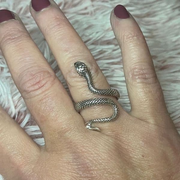 The Python Wrap Around Adjustable ring in 925 Silver - Thumbnail 3