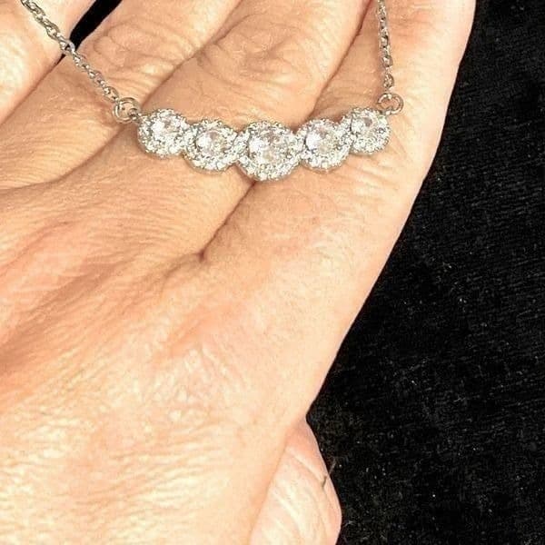 The Smith Cubic Zirconia and 925 Silver Pendants Necklace - Thumbnail 6