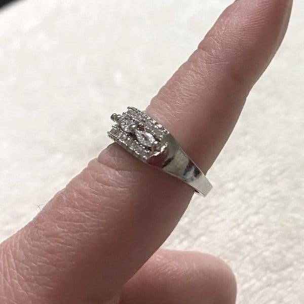 The I’m With The Bride Estate inspired 925 & White Sapphire Ring - Thumbnail 8