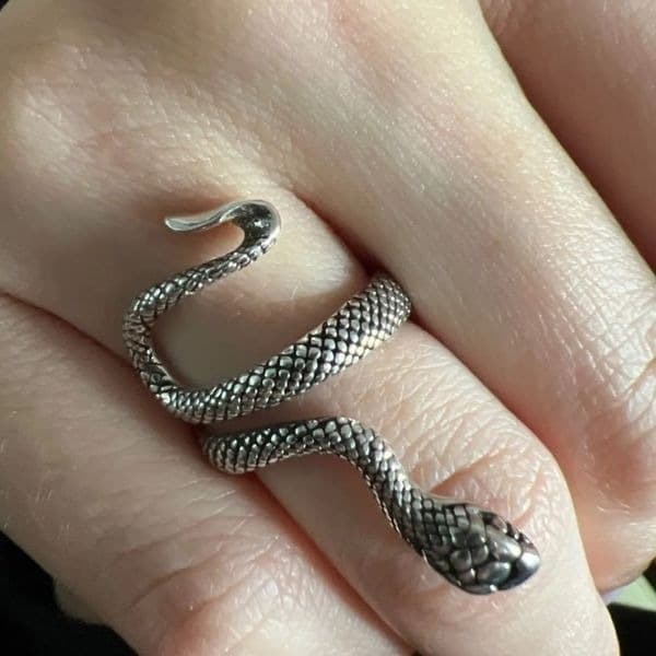 The Python Wrap Around Adjustable ring in 925 Silver - Thumbnail 7