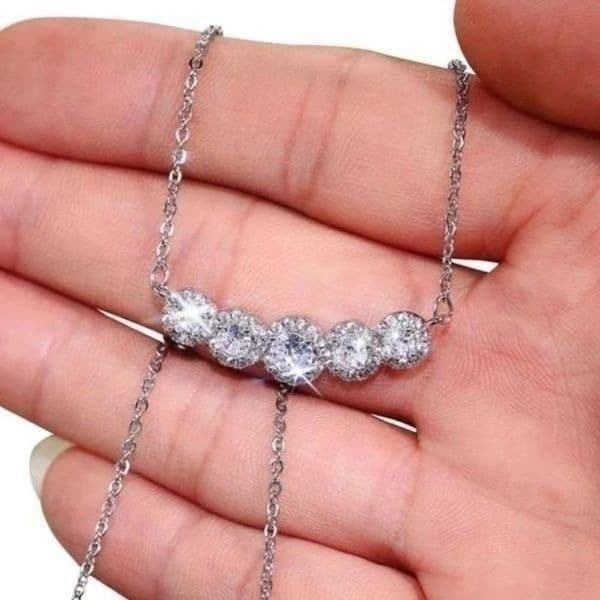 The Smith Cubic Zirconia and 925 Silver Pendants Necklace - Image 1