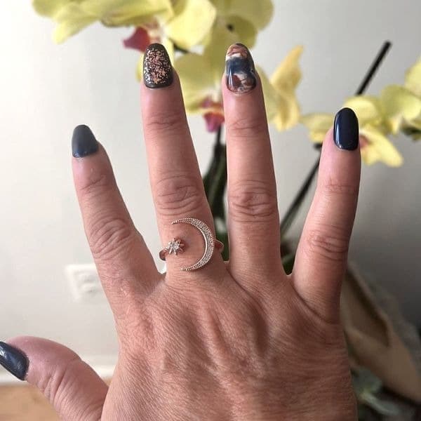 The Moon and Stars Ring in 18k Rose gold plating over 925 - Thumbnail 2