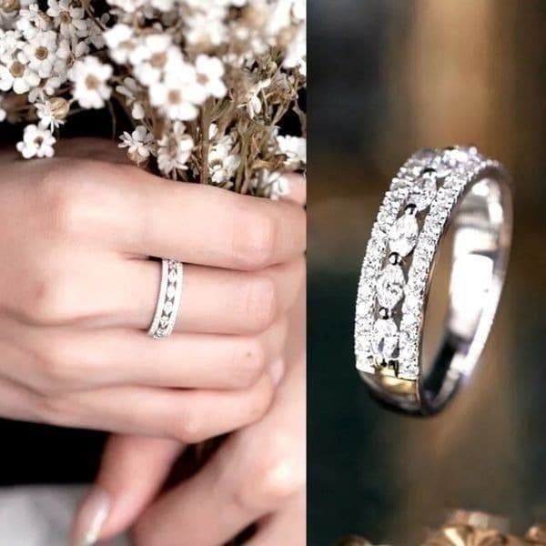 The I’m With The Bride Estate inspired 925 & White Sapphire Ring - Image 1