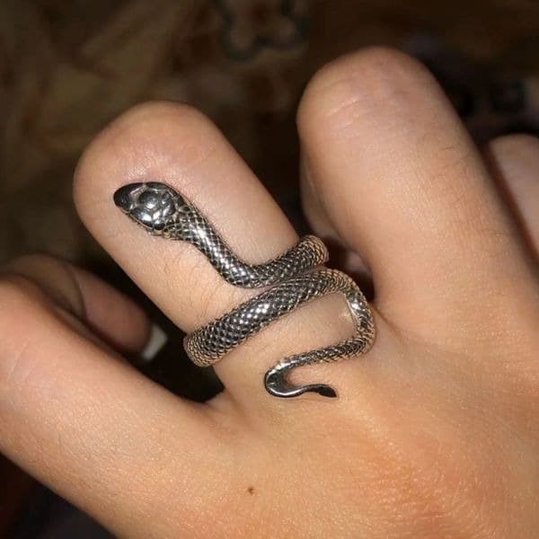 The Python Wrap Around Adjustable ring in 925 Silver - Thumbnail 6