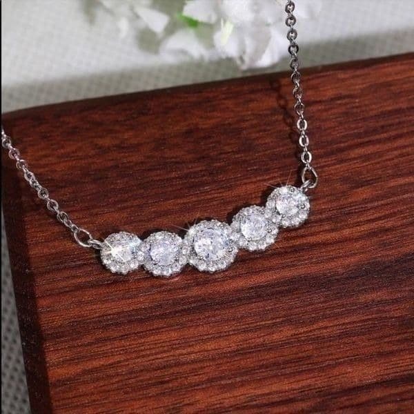 The Smith Cubic Zirconia and 925 Silver Pendants Necklace - Thumbnail 12
