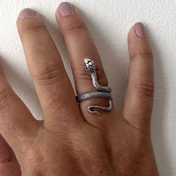 The Python Wrap Around Adjustable ring in 925 Silver - Image 1