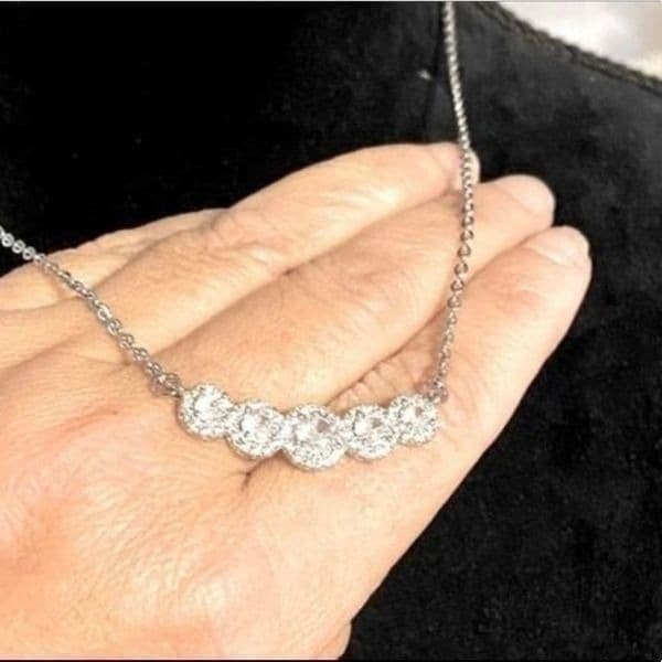 The Smith Cubic Zirconia and 925 Silver Pendants Necklace - Thumbnail 3