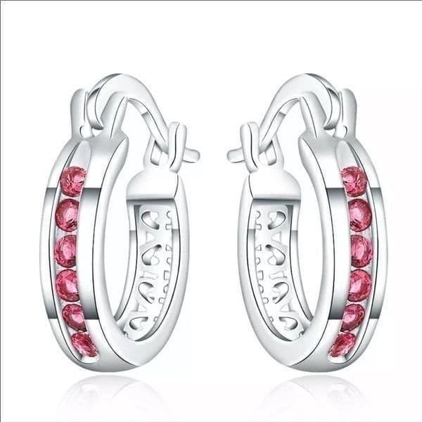 The Prize earrings in red rose noble crystal zircon & sterling Silver - Thumbnail 3