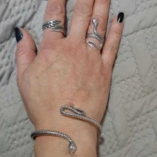 The Python Wrap Around Adjustable ring in 925 Silver - Thumbnail 10