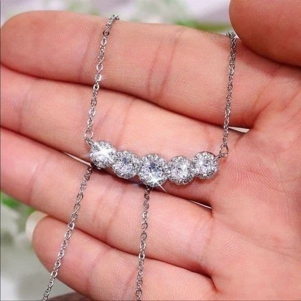 The Smith Cubic Zirconia and 925 Silver Pendants Necklace - Thumbnail 8