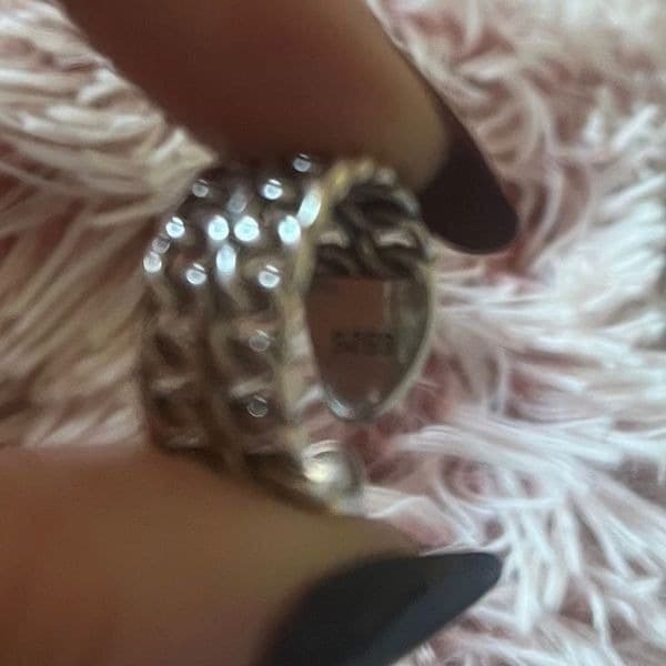 The Double Link Punk Ring in antiqued 925 silver. - Thumbnail 10