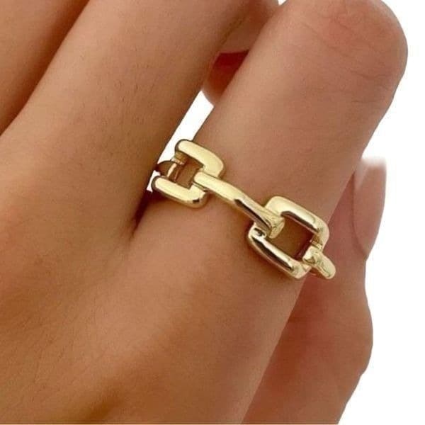 The 3D Geo Ring in 18k gold over 925 silver adjustable - Image 1