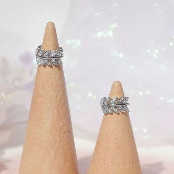 The Eternal Leaf Silver earring’s in 925 and cubic zirconia - Thumbnail 3
