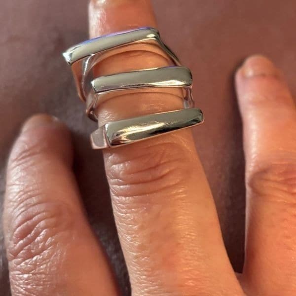 The trio statement ring in 925 silver - Thumbnail 5