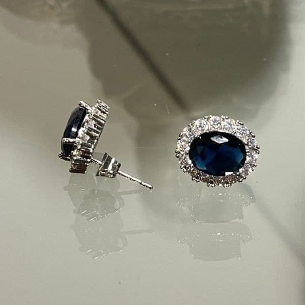 The Spencer Earring’s in white and blue Sapphire - Image 1
