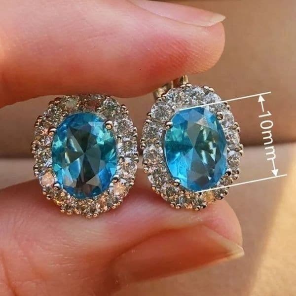 The Spencer Earring’s in white and blue Sapphire - Thumbnail 8