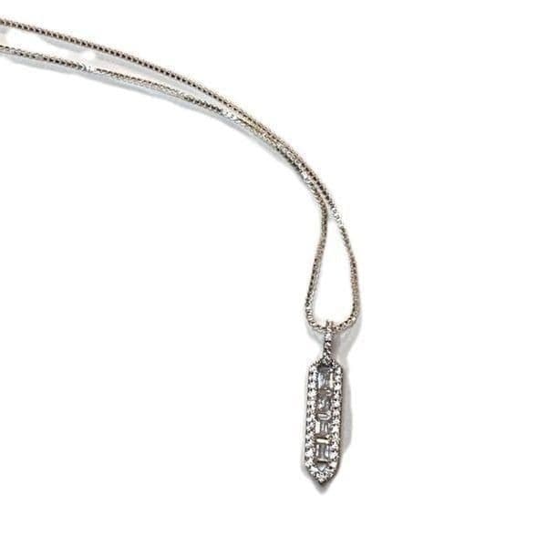 The Empire Estate inspired 925 White Sapphire Pendant necklace - Thumbnail 4